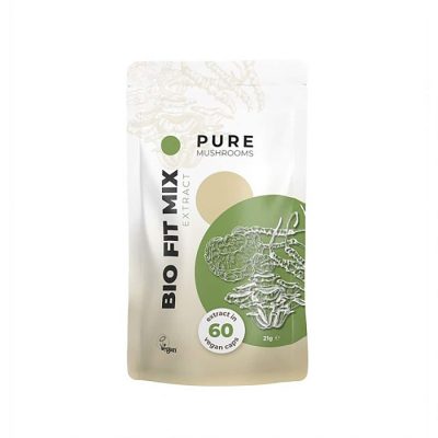 Pure Mushrooms Bio Fit Mix extract verpakking, 60 vegan capsules